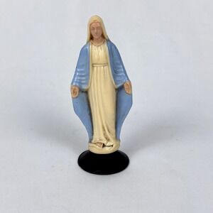 Vintage Mother Mary 4" Dashboard Statue Catholic Molded Plastic No Longer Sticks